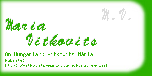 maria vitkovits business card