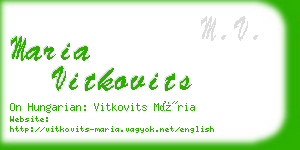 maria vitkovits business card